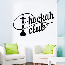 Fumar Narguilé Hookah Club Sign Decalque Da Parede Árabe Cafe Decor Adesivo Auto Adesivo de Parede Casa Decoração do Quarto Sala D445 2024 - compre barato