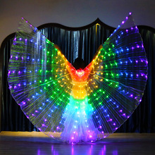 Accesorios de baile para mujeres y niñas, alas LED de colores del arco iris, disfraz de alas de mariposa, lámparas de 300 piezas 2024 - compra barato