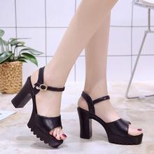 2019 Sandals Women Fish Mouth Platform High Heels Wedge Sandals Buckle Slope Sandals sandals summer 2024 - buy cheap