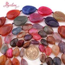 22x30,15x20mm Faceted Drop Bead Multicolor Cracked Agates Stone Beads For DIY Necklace Bracelet Jewelry Making 15" Free Shipping 2024 - buy cheap