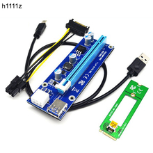 Новый M.2 NGFF к PCI-E X16 слот для карт памяти майнинга M2, Удлинительный кабель SATA к 6pin адаптер питания, переходная карта для устройства BTC 2024 - купить недорого