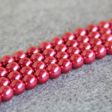 Fashion beautiful 10mm Rose Red Shell glass beads DIY gift for women beads 15inch 2pc/lot Jewelry making design Wholesale 2024 - buy cheap
