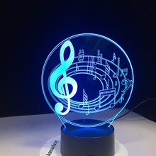 New 2018 Romantic Musical Note 7 Color Change Table Lamp 3D LED Night Light Bedroon Decor Novelty Lustre Holiday Gift for Kids 2024 - buy cheap