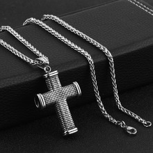 Trendy Silver Color Link Chain Stainless Steel Necklace for Men Jesus Cross pendant Necklaces Geometric Jewelry Male Gift MN86 2024 - buy cheap