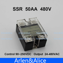 50AA SSR input 90-250V AC load 24-480V AC High voltage single phase AC solid state relay 2024 - buy cheap