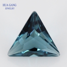 Cuentas de cristal sueltas en forma de triángulo azul tinta, gemas sintéticas para joyería, tamaño 3x3 ~ 8x 8mm, envío gratis 2024 - compra barato
