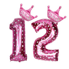 Globos de aluminio con números, globos de helio de 32 pulgadas, rosa, azul, números 0-9, dígitos, decoración de cumpleaños, fiestas y bodas, suministros para eventos y fiestas 2024 - compra barato