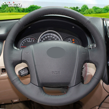 Shining wheat Black Genuine Leather Steering Wheel Cover for Kia Sportage 2 2005-2010 2009 Sportage 2024 - buy cheap