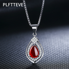 Red Green Stone Necklaces & Pendants For Women Silver Color Long Chain Female Pendant Necklace Fashion Jewelry Collier Femme 2024 - buy cheap