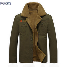 FGKKS Winter Military Men Jacket Brand Army Green Bomber Jackets Jaqueta Masculina Coat Mens Fashion Jacket Male Coats 2024 - buy cheap