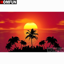 HOMFUN Full Square/Round Drill 5D DIY Diamond Painting "Sunset scenery" Embroidery Cross Stitch 5D Home Decor A15800 2024 - buy cheap