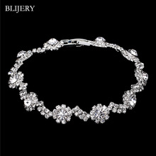 BLIJERY NEW Wave Shape Bracelet For Women Silver Color Crystal Link Bracelets & Bangles Bridesmaid Bridal Wedding Jewelry Gift 2024 - buy cheap