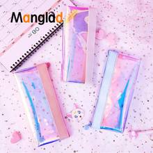 Holographic Waterproof Cosmetic Makeup Bag, Colorful Pencil Pen Brushes Case Zipper Handbag Toiletry Pouch Storage Organizer 2024 - buy cheap