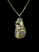 New Trendy Personalized Whippet Couple Pendant  Gold Silver Color Women Statement Necklace 2024 - buy cheap