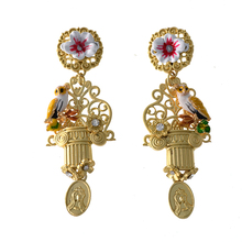 Fashion Cool Exaggerated Baroque Crystal Flower Cross Animal Bird Drop Earrings Tassel Long Vintage for women jewelry accessory 2024 - buy cheap