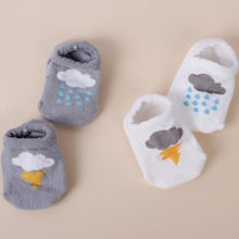 Hot 1 pair Suitable for 0-4Year Baby Thunderstorm Rain patterns Non-slip Ship socks Baby Infant Newborn Sock Winter 100% Cotton 2024 - buy cheap