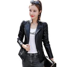 Moto Jacket 2018 New Women Slim Plus Size 5xl 6xl Black Leather Coat Ladies Spring Autumn Pink Biker Jakcets Casaco Feminino 2024 - buy cheap