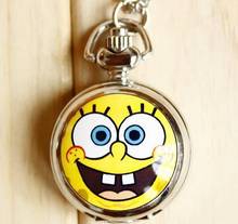 Hot Selling cartoon Spongebob squarepants  Fashion & casual Necklace Pocket Watches For Men Children Best Gift wholesale 2024 - buy cheap