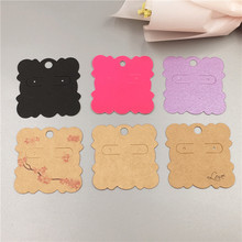 100Pcs/Lot Multi Style Kraft Paper Square Wave Shape Earring Card for Cute Stud Earrings Jewelry Packaging Displays Card 5x5cm 2024 - buy cheap