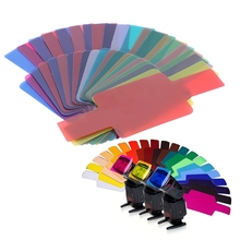 Conjunto de cartões de filtro em gel colorido para fotografia, flash speedlite, para canon, nikon, flash, 20 cores 2024 - compre barato