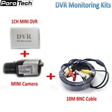 DVR con cámara BNC wire sets DVR Monitor Kits (1ch mini dvr + mini cámara + 10M BNC Cable) lente especial para caja registradora 2024 - compra barato