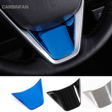 Adesivo de aço inoxidável para decoração de volante, guarnição para toyota camry 2017 2018 acessórios de interior c698 2024 - compre barato