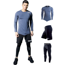 3 Pieces Mens Tracksuit Running Sets Fitness Training wear Yoga Sets Compression Suit Mens Bodybuilding Sets Crossfit Sportwear 2024 - buy cheap