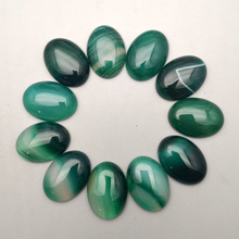 fashion 20Pcs/lot green agates 25x18mm natural stone oval cabochon beads for jewelry making Ring accessories no hole 2024 - buy cheap