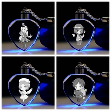 IVYYE-llaveros LED con forma de corazón de cinco clavijas, llavero con figura de Anime, juguete de cristal, llavero con luz, regalos de cumpleaños Unisex 2024 - compra barato