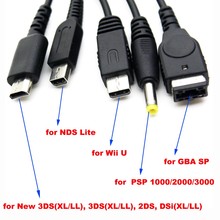 5 в 1 USB-кабель для зарядки, зарядное устройство, адаптер для PSP/ Nintendo/ WII U/ GBA SP/ 3DS NDSL XL DSI, игровые аксессуары 2024 - купить недорого