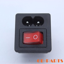 10PCS IEC 320 C8 AC Power Cord Inlet Socket Connector With ON-OFF Red Rocker Switch 250V 2.5A CCC CE 2024 - buy cheap