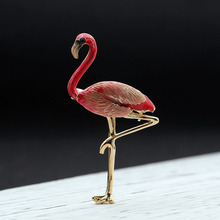 Flamingo Birds Brooches for Women Jewelry Bouquet Animal 4 colors Enamel Brooch Scarf Buckle Cloth Pins 2024 - buy cheap