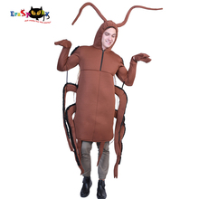 Carnival Party Costume Men Creepy Funny Cockroach Costume Adults Unisex Animal Jumpsuit Halloween Fancy Dress Wings Onesies 2018 2024 - buy cheap