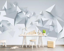 beibehang Custom wallpaper mural 3D stereo abstract white geometric triangle living room TV background wall wallpaper home decor 2024 - buy cheap