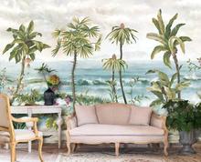Mural papel de parede personalizado 3D tropical estilo Americano arte planta sala de estar fundo quarto decoração da parede pintura 2024 - compre barato