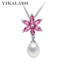 Чокер YIKALAISI женский из серебра 925 пробы, ожерелье с жемчугом, подвеска с натуральным пресноводным жемчугом 2024 - купить недорого