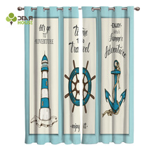 Curtains  Nautical Collection Lighthouse Anchor Pointer Window Curtain Living Room Bedroom Home Decoration Window Treatment 2024 - buy cheap