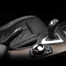 Углеродного волокна Панель переключения передач рамка-накладка Шестерни голова стайлинга автомобилей крышка стикеры для BMW 3 4 5 7 серия 3GT 5GT X3 X4 F10 F30 F31 F34 2024 - купить недорого