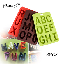 Filbaking letras em formato de 26 letras inglês, molde de silicone 3d diy para cozinha, utensílio de decoração de bolo com fondant de chocolate 2024 - compre barato