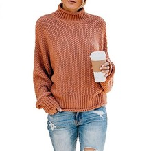 PEONFLY 2019 Autumn Winter Women Pullovers Sweater Knitted Elasticity Casual Jumper Fashion Loose Turtleneck Warm Female Sweater 2024 - buy cheap