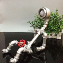 Special Pipe Robot Parlor Bedroom Bedside Table Lamp Originality Sexy Coffee Shop Bar Desk Light Loft Decoration 110-260V 2024 - buy cheap