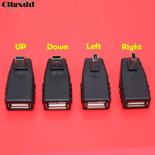 Cltgxdd-miniusb de arriba y abajo, adaptador OTG Anlgled de izquierda y derecha, USB 2,0 hembra a Mini USB de 5 pines, 90D conector macho, 1 pieza 2024 - compra barato