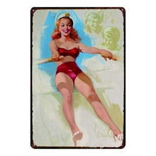 Pin UP Girl Beauty Retro Tin Signs Plaque Metal Vintage Wall Home Restaurant Apartment Art Decor Cuadros 30X20CM DU-1966 2024 - buy cheap