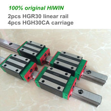 Trilho de guia linear hiwin, trilho guia linear hgr30, 100%, 400, 450, 500mm com 4 peças de bloco linear, partes cnc hgh30ca/hgw30ca, 2 peças 550 2024 - compre barato