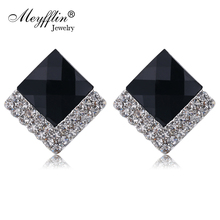 2022 New Boucle d'oreille Fashion Crystal Stud Earrings for Women Fashion Pendientes Bijoux Square Earring Jewerly Brincos 2024 - buy cheap