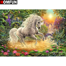 HOMFUN Full Square/Round Drill 5D DIY Diamond Painting "Horse scenery" Embroidery Cross Stitch 3D Home Decor A10738 2024 - buy cheap