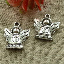 165 piezas encantos de Ángel de plata tibetana 22x19mm #2932 2024 - compra barato