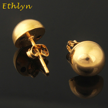 Ethlyn 1 см/Эфиопский Африканский/Кения полукруглые серьги-гвоздики золотого цвета круглые серьги-гвоздики для женщин дизайн E48 2024 - купить недорого