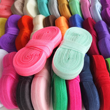 5 Yards Per Bundle Elastic bands 5/8'' Fold Over Elastic Ribbon FOE Sewing Elastic Accessories Hair bow Elastic Supply 2024 - buy cheap