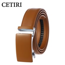 CETIRI 3.5cm Width Cowhide Genuine Leather Belts For Men Male Luxury Automatic Buckle Men Belt Black White Red Blue Yellow 2024 - buy cheap